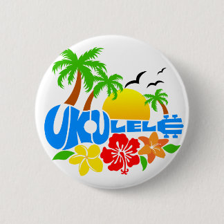 Ukulele Island Logo Ronde Button 5,7 Cm