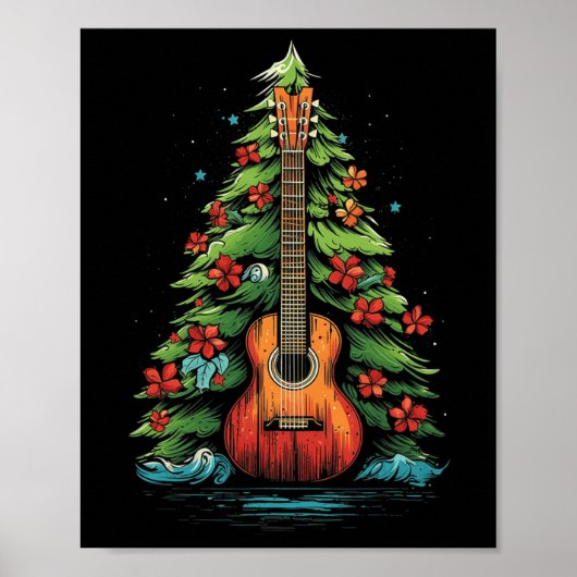 Ukulele Kerst Muziek Graphic T - shirts voor Manne Poster (Voorkant)