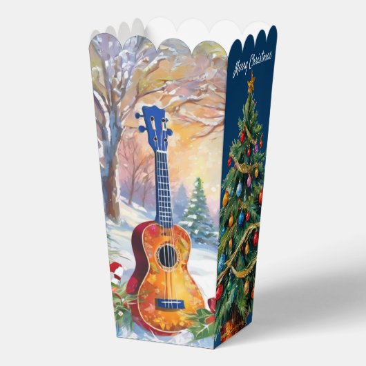 Ukulele Kerstboom Popcorn Bedankdoosjes (Voorkant)