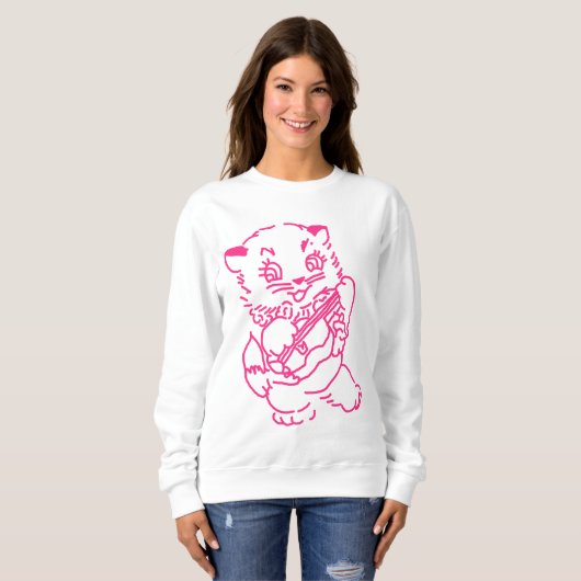 Ukulele Kitten Sweatshirt (Voorkant volledig)