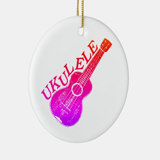 Ukulele kleurrijke tekst en Afbeelding Keramisch Ornament (Rechts)