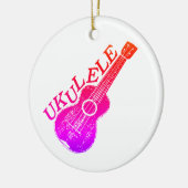 Ukulele kleurrijke tekst en Afbeelding Keramisch Ornament (Links)