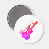 Ukulele kleurrijke tekst en Afbeelding Magneet (Voorkant / Achterkant)