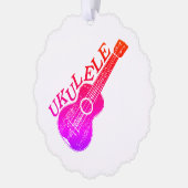 Ukulele kleurrijke tekst en Afbeelding Ornament Kaart (Links)