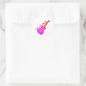 Ukulele kleurrijke tekst en Afbeelding Ronde Sticker (Tas)