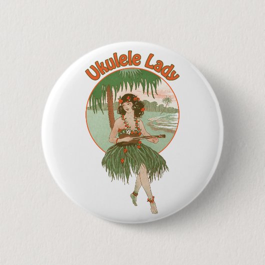 Ukulele Lady #1 Button (Voorkant)