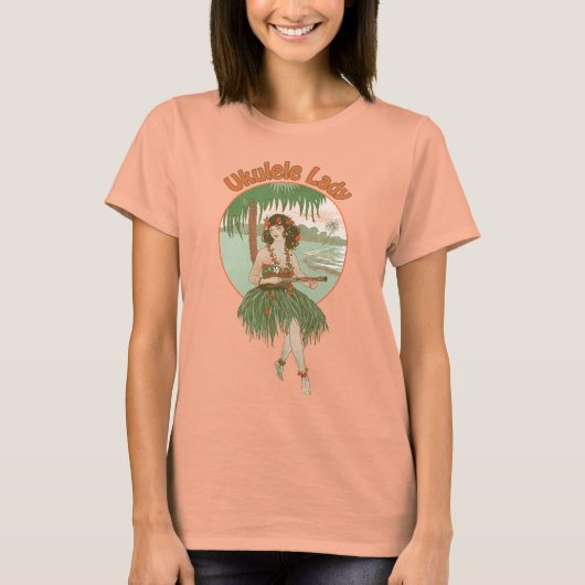 Ukulele Lady #1 Dames branden T-Shirt (Voorkant)