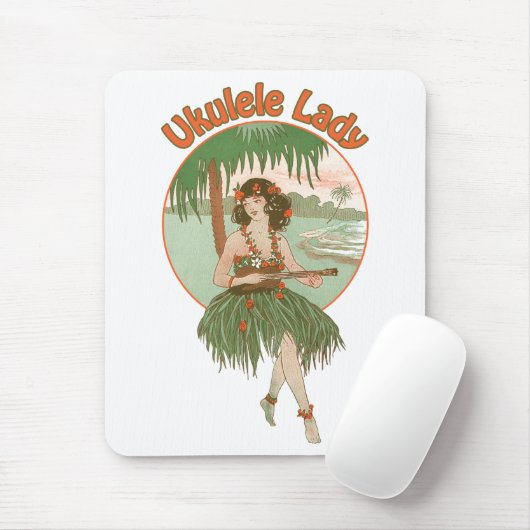 Ukulele Lady #1 Mousepad Muismat (Met muis)