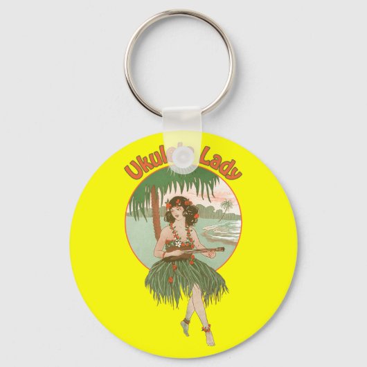 Ukulele Lady #1 Sleutelhanger (Voorkant)