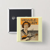Ukulele Lady #2 Button (Voorkant /achterkant)