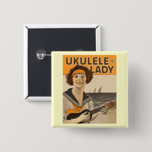 Ukulele Lady #2 Button (Voorkant /achterkant)
