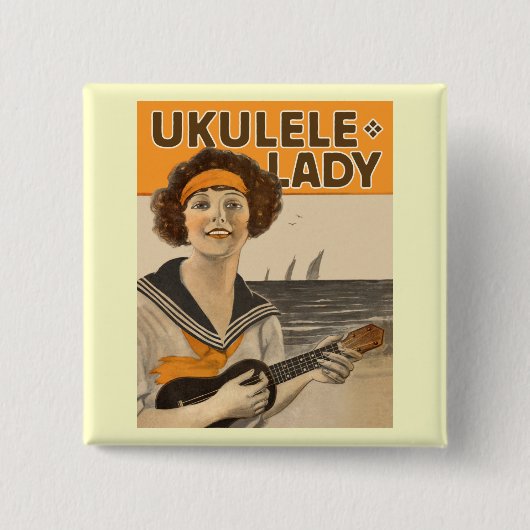 Ukulele Lady #2 Button (Voorkant)