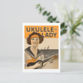 Ukulele Lady #2 Postcard Briefkaart (Staand voorkant)