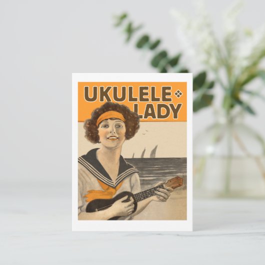 Ukulele Lady #2 Postcard Briefkaart (Staand voorkant)
