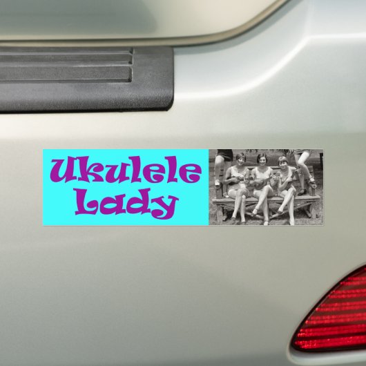 Ukulele Lady Bumpersticker (Op auto)