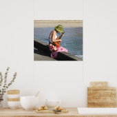 Ukulele Lady in Hawaii Poster (Keuken)