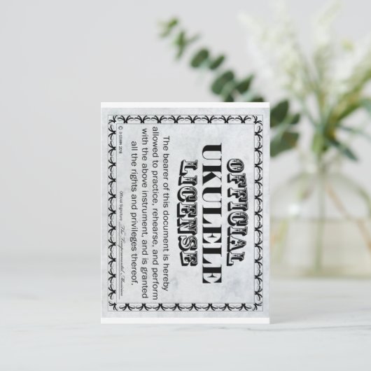 Ukulele Licentie Briefkaart (Staand voorkant)