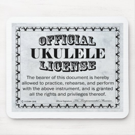 Ukulele Licentie Muismat (Voorkant)