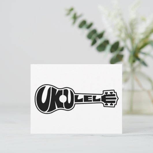 Ukulele Logo Briefkaart (Staand voorkant)