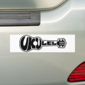 Ukulele Logo Bumpersticker (Op auto)