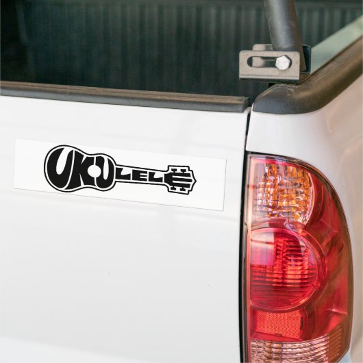 Ukulele Logo Bumpersticker (Op Truck)