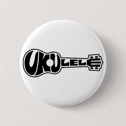 Ukulele Logo Ronde Button 5,7 Cm (Voorkant)