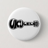 Ukulele Logo Ronde Button 5,7 Cm (Voorkant)