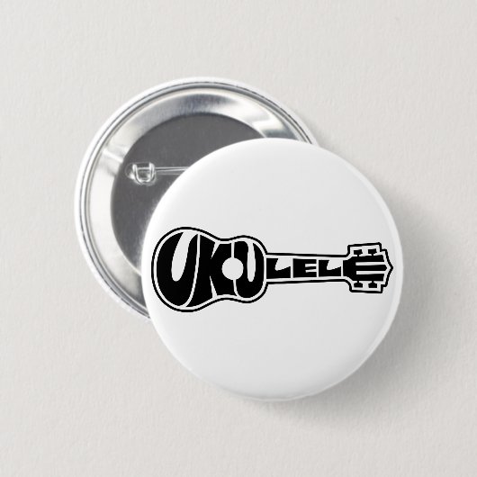 Ukulele Logo Ronde Button 5,7 Cm (Voorkant /achterkant)