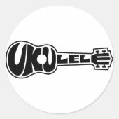 Ukulele Logo Ronde Sticker (Voorkant)