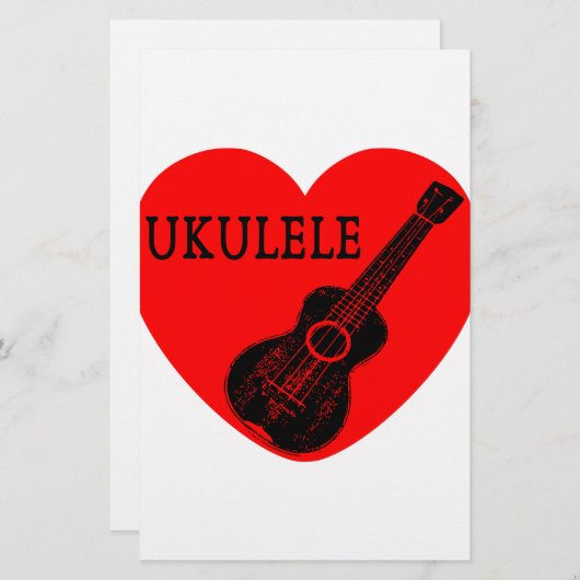 Ukulele Love Briefpapier (Voorkant / Achterkant)