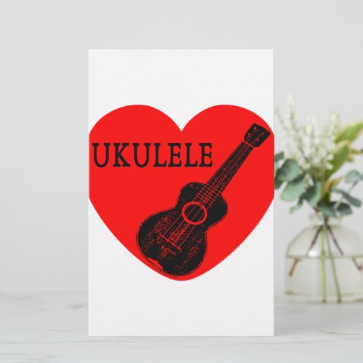 Ukulele Love Briefpapier (Staand voorkant)