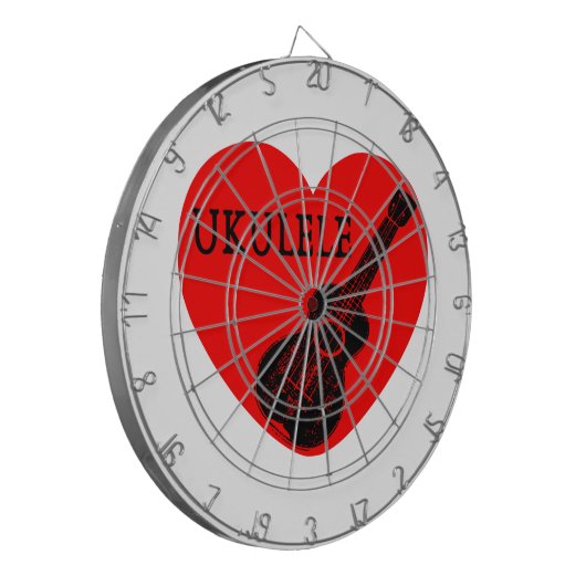 Ukulele Love Dartbord (Voorkant Links)