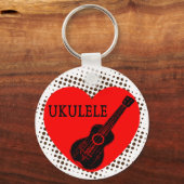 Ukulele Love Dot Pattern Sleutelhanger (Voorkant)