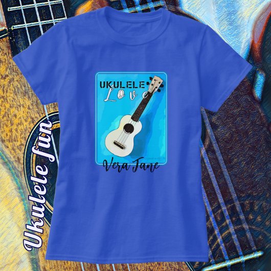 Ukulele Love in Shades of Blue T-Shirt