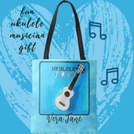 Ukulele Love in  Shades of Blue Tote Bag