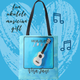 Ukulele Love in Shades of Blue Tote Bag