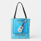 Ukulele Love in  Shades of Blue Tote Bag (Achterkant)