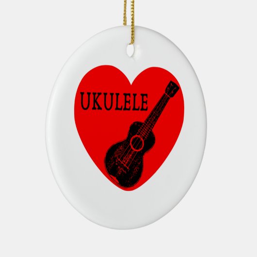 Ukulele Love Keramisch Ornament (Rechts)
