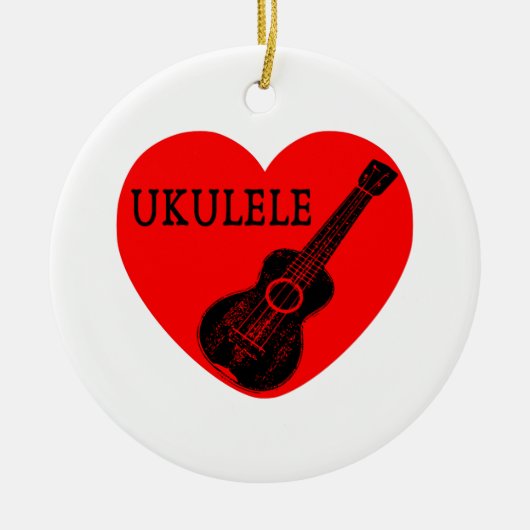 Ukulele Love Keramisch Ornament (Voorkant)