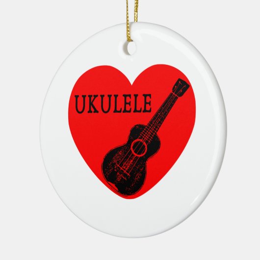 Ukulele Love Keramisch Ornament (Links)