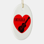 Ukulele Love Keramisch Ornament (Rechts)