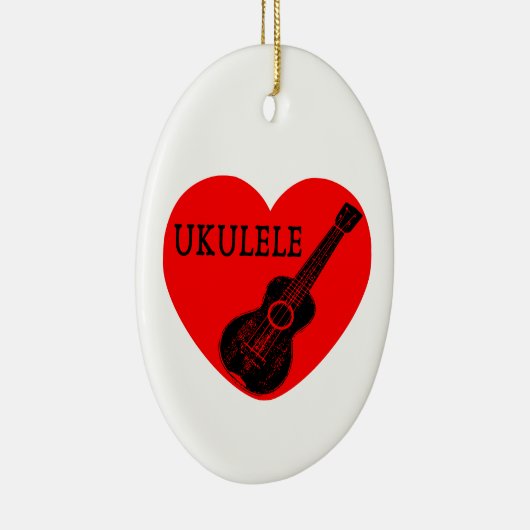 Ukulele Love Keramisch Ornament (Rechts)