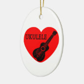 Ukulele Love Keramisch Ornament (Links)