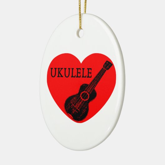 Ukulele Love Keramisch Ornament (Links)