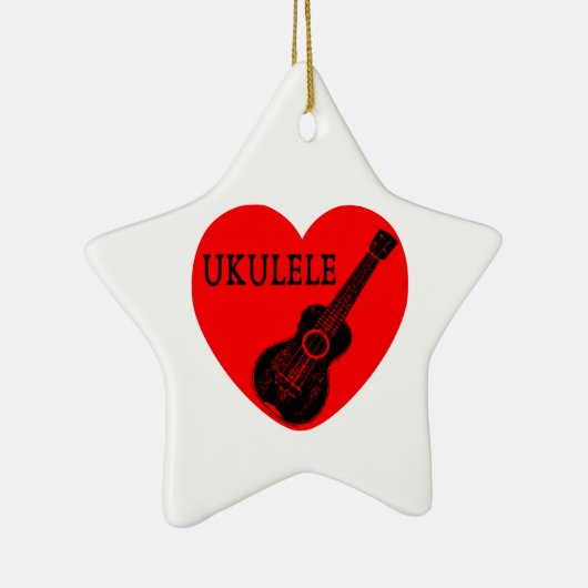 Ukulele Love Keramisch Ornament (Rechts)