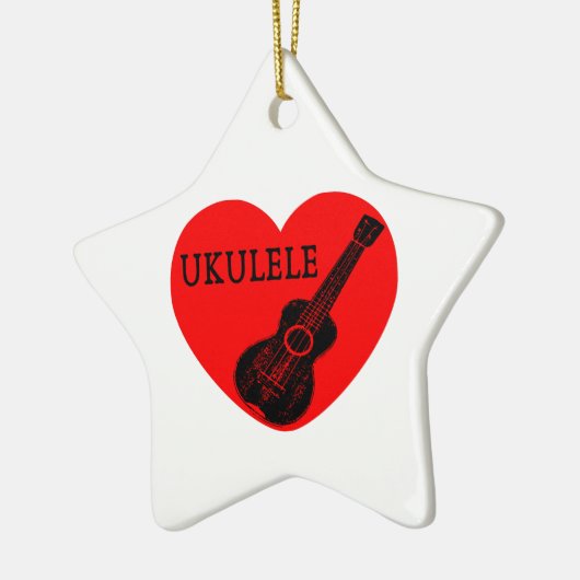 Ukulele Love Keramisch Ornament (Links)