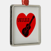 Ukulele Love Metalen Ornament (Rechts)