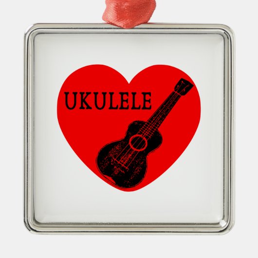 Ukulele Love Metalen Ornament (Voorkant)