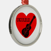 Ukulele Love Metalen Ornament (Rechts)