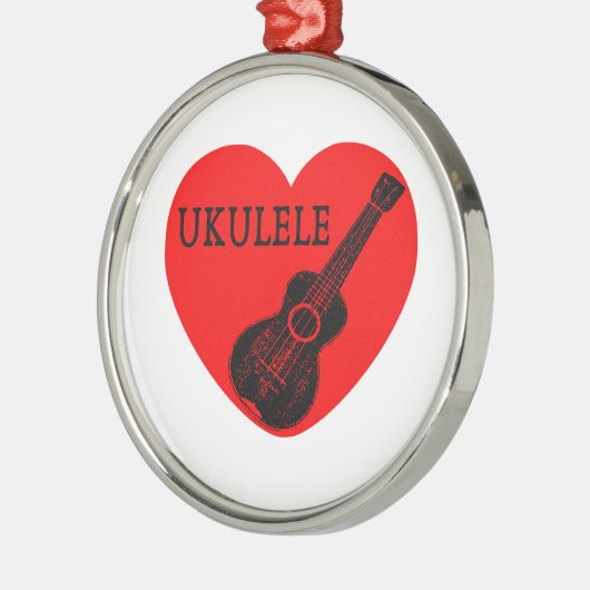 Ukulele Love Metalen Ornament (Links)